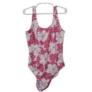 🌺 Roxy Girl Totally Iconic Hibiscus One Piece Swimsuit NWT Size 14